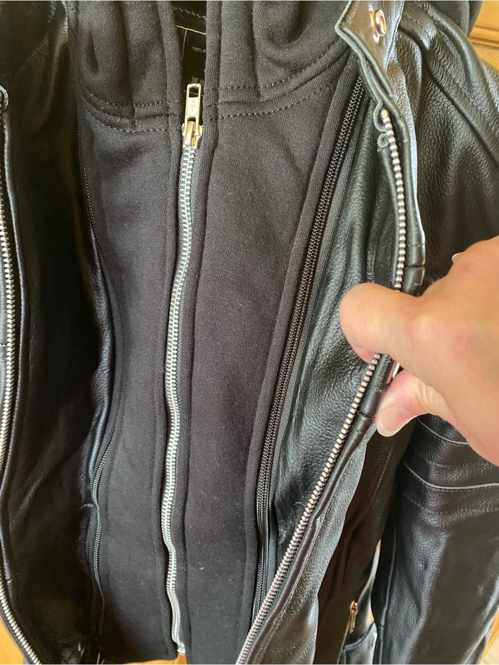 NWT 3A Harley-Davidson Patch Women’s Black Leather Jacket with Detachable Hood - Picture 5 of 12